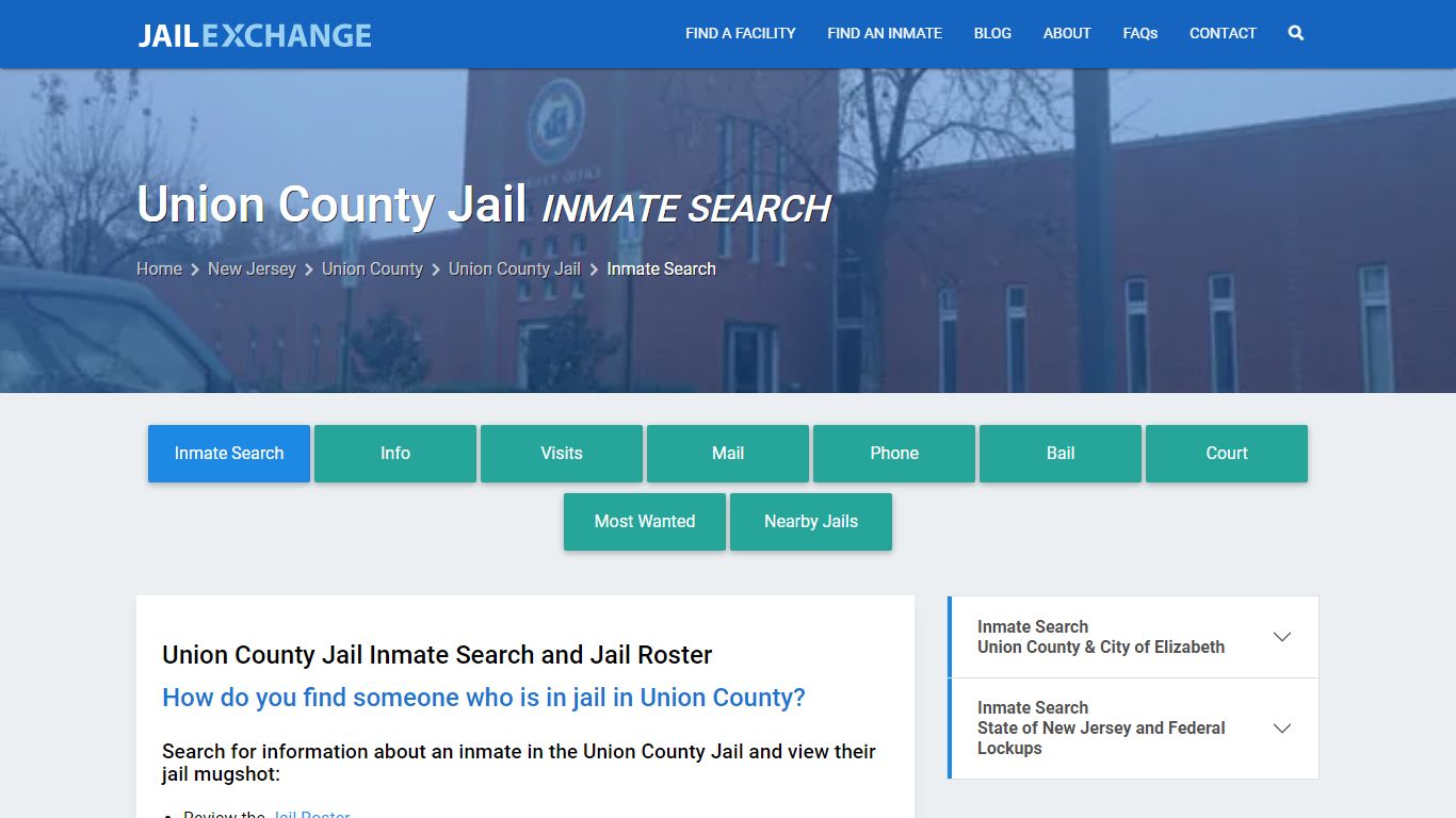 Inmate Search: Roster & Mugshots - Union County Jail, NJ